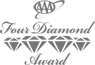 This image displays a "Four Diamond Award" logo with four diamond shapes arranged in a row.
