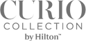 The image contains a logo that reads "CURIO COLLECTION by Hilton" in gray text.